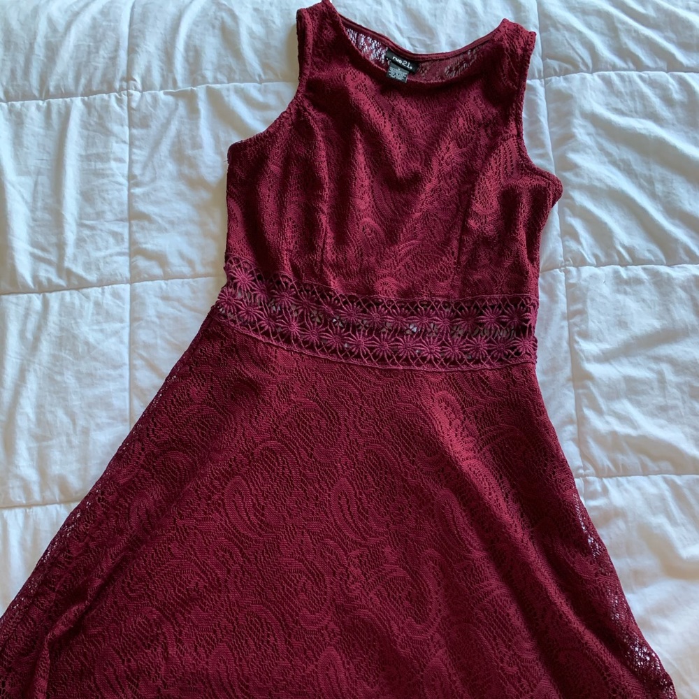 Dark maroon lace dress
